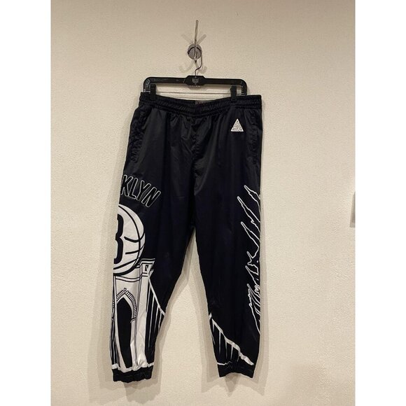 Black Pyramid Other - Brooklyn Nets Pants Mens 2XL Black White NBA Basketball Graphic Joggers Track